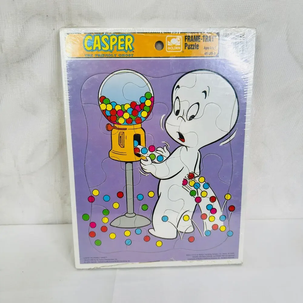 Vintage Golden Frame-Tray Puzzle 4 Pack‎ Bugs Bunny & Casper Friendly Ghost